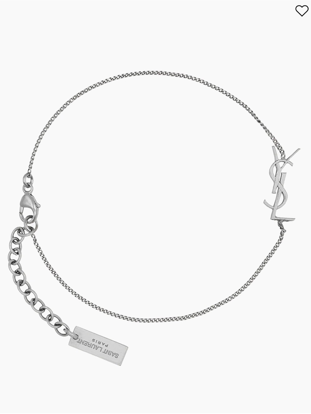 Saint Laurent Silver YSL Logo Bracelet
